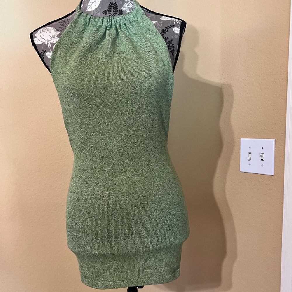 Green Halter Neck Dress